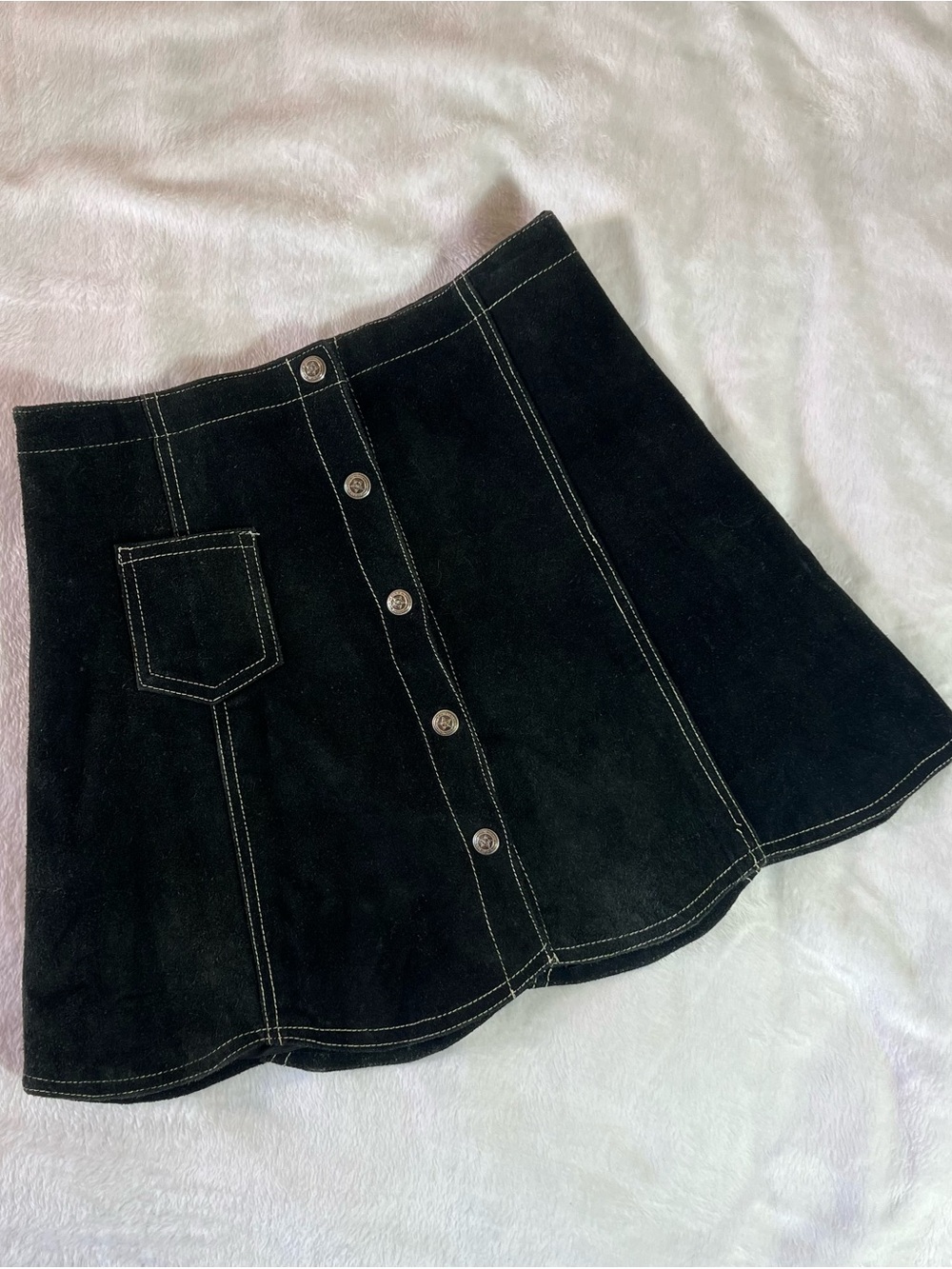 Vintage Y2K MGR It’s Our Universe Genuine Suede Mini Skirt